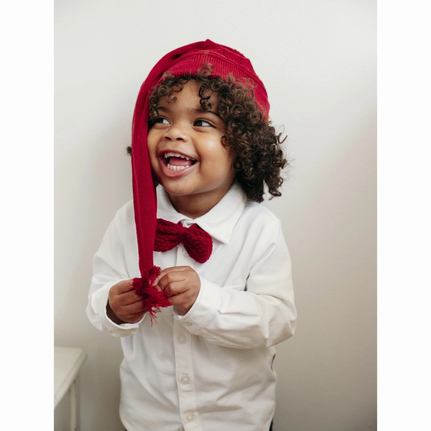 Hust & Claire White Ravn Shirt Subtle Print Flexible Knit