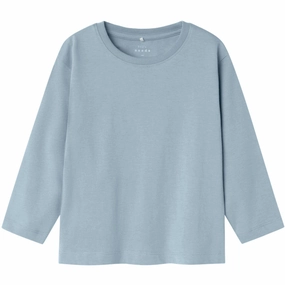 Comfort Stretch Name It Dusty Blue Nmmvobbo Ls Nreg Top Noos