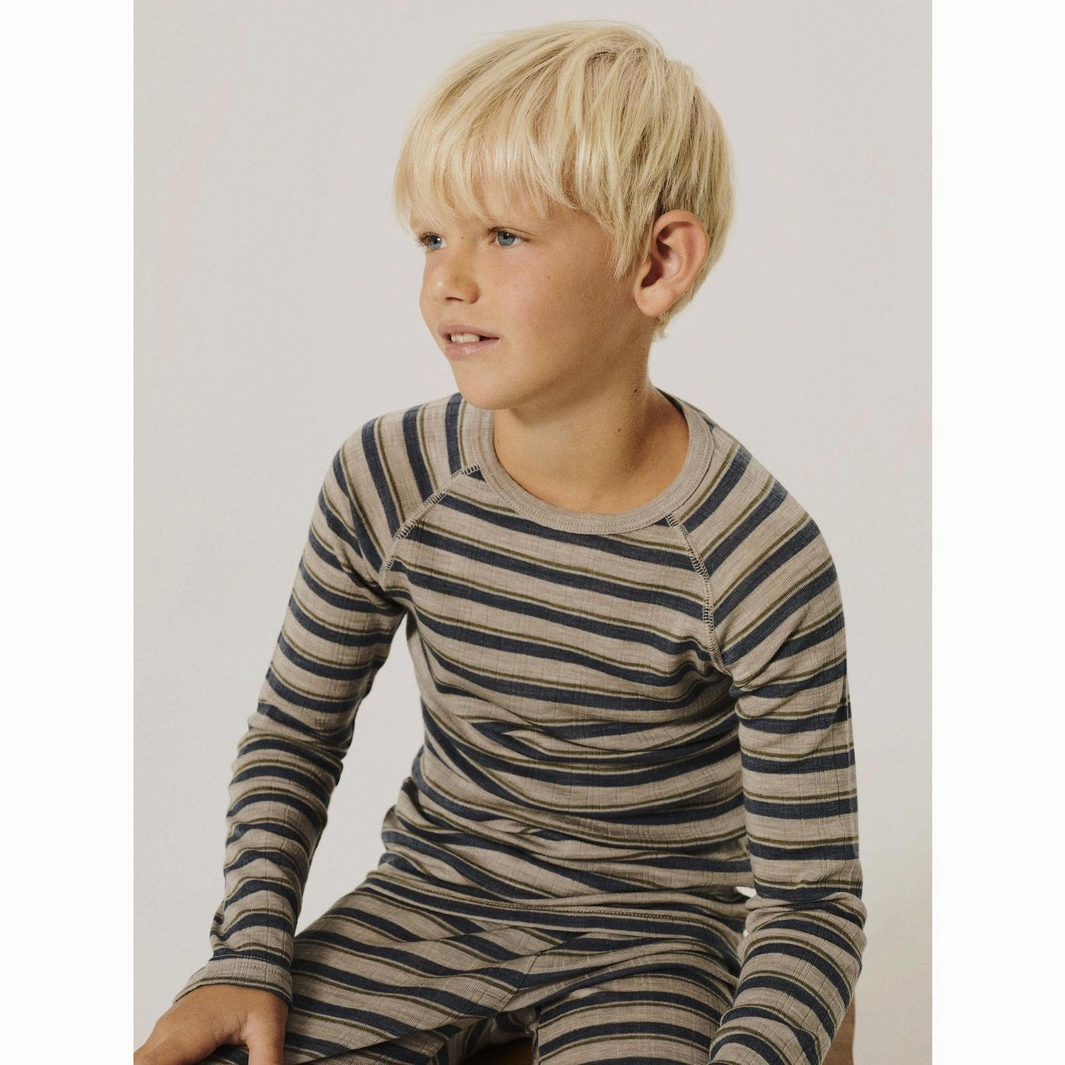 Name It Satellite Ombre Blue Nkmwang Wool Needle Ls Top Stripe Thermoregulating Layer