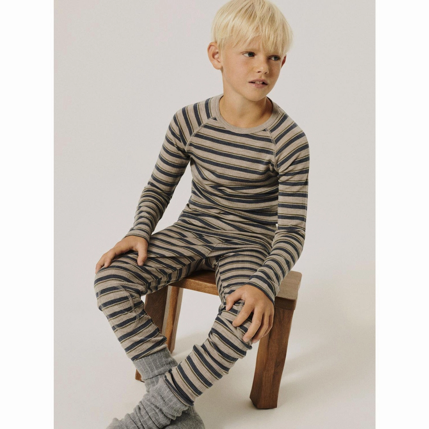 Name It Satellite Ombre Blue Nkmwang Wool Needle Ls Top Stripe Plaid Design