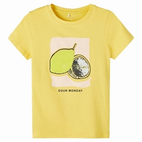 Name it Aspen Gold Haven T-Shirt Foam Print Detail