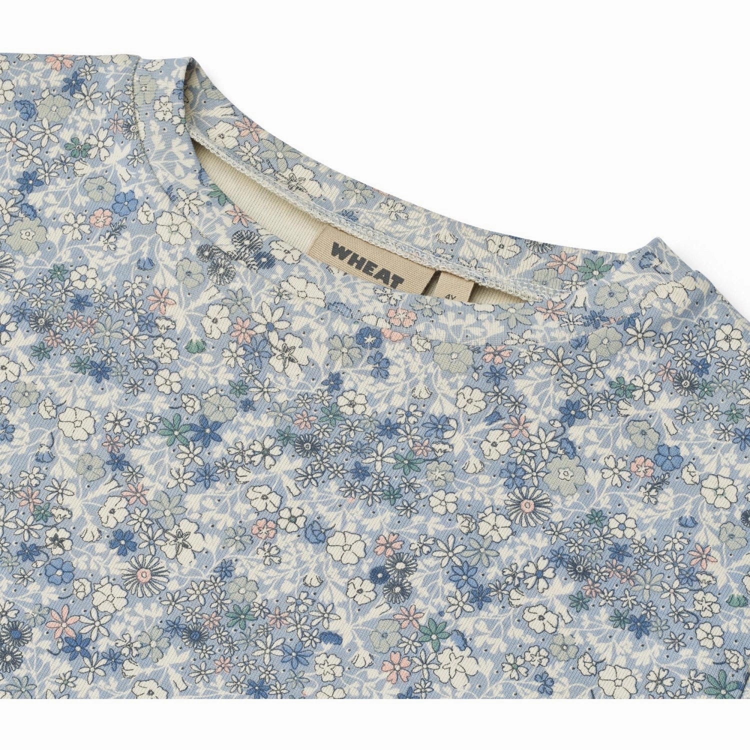Wheat Blue Summer Flowers T-Shirt S/S Ella Casual Must-Have