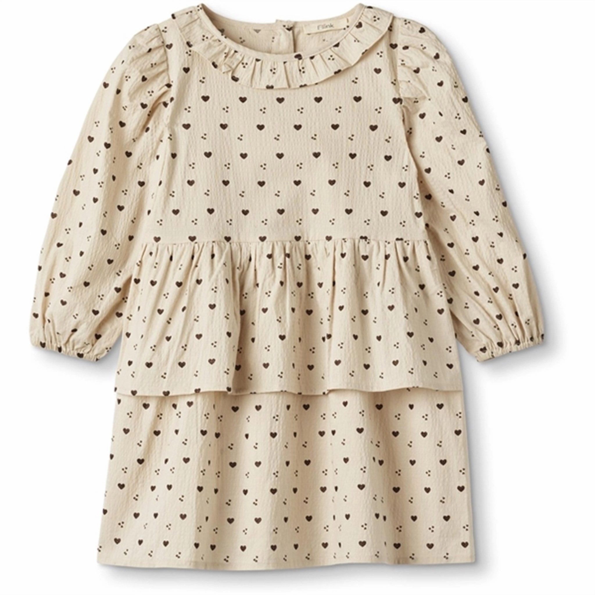 Luxe Fit Tulle-Overlay Fliink Sandshell Aop Winter Ls Dress