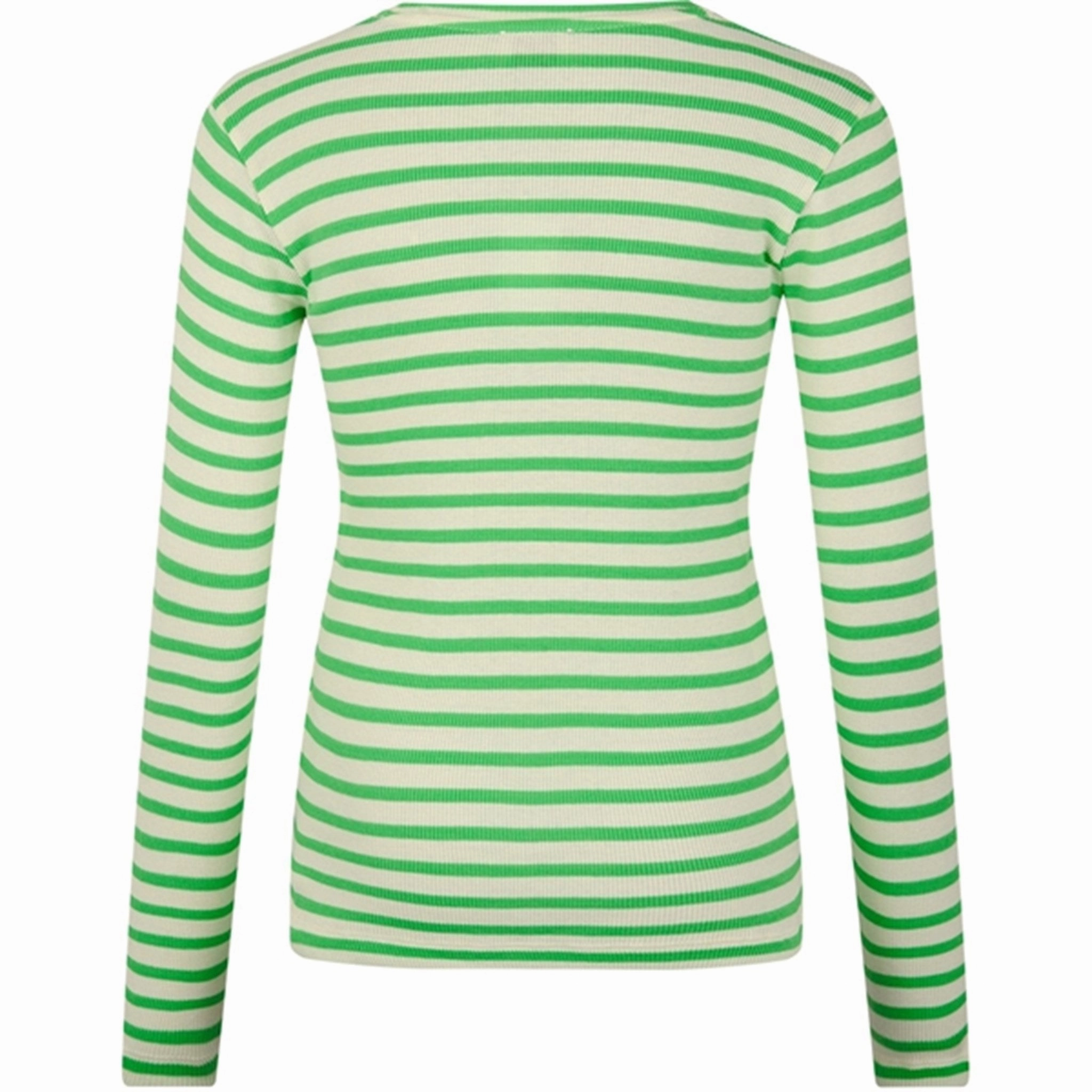 Mads N?rgaard 2x2 Cotton Stripe Talino Blouse Stripe/Poison Green Gift Idea