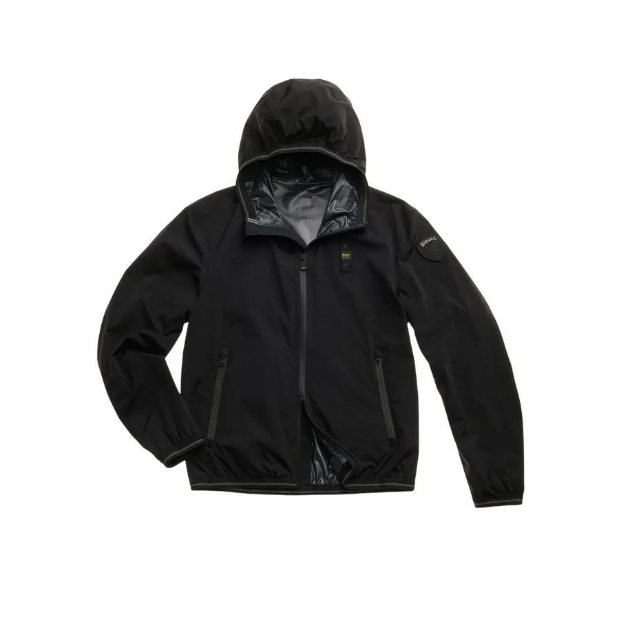Blauer giacca a vento nastrata con cappuccio Farrin 25SBLUC11541-007110 999 nero Debit Keep