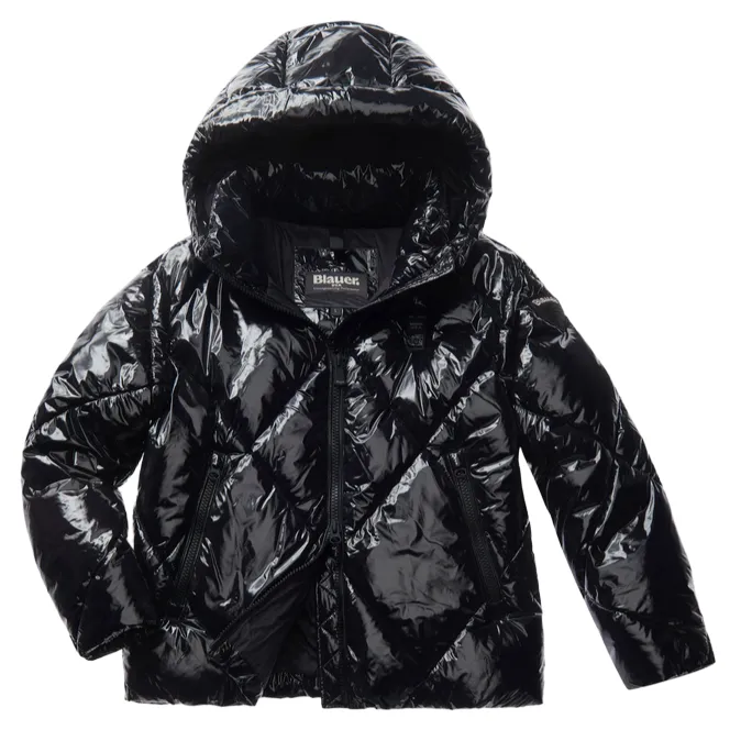 Flex Mobility System Target Blauer giubbino con cappuccio da donna a quadri June 24WBLDC02314-006631 999 nero