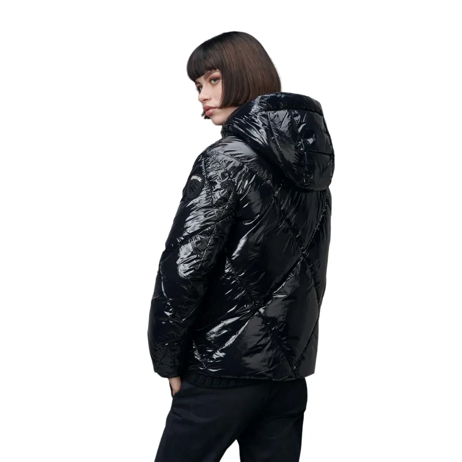 Love AntiPilling Surface Finish Blauer giubbino con cappuccio da donna a quadri June 24WBLDC02314-006631 999 nero