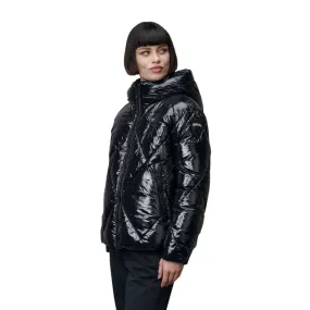 Blauer giubbino con cappuccio da donna a quadri June 24WBLDC02314-006631 999 nero Light Reflective Trunk