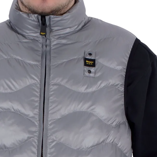 popular among adults Checked Blauer giubbino smanicato da uomo con cuciture a onde Danny 25SBLUC02229 005958 937 grigio