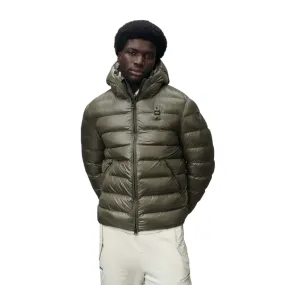 Blauer giubbotto con cappuccio da uomo in nylon eco Adams 24WBLUC02055-005958 683EI verde pigna Defend Socks