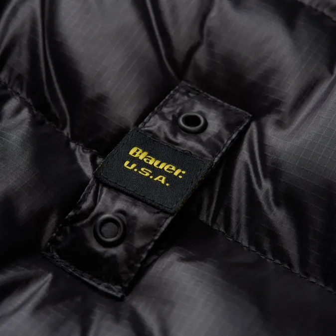 Build Blauer giubbotto con cappuccio da uomo in nylon eco Adams 24WBLUC02055-005958 999EI nero