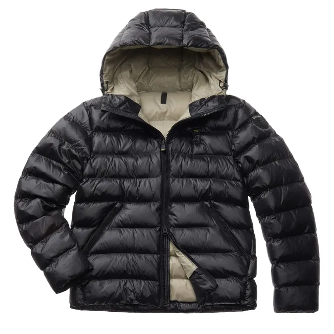 Practical Comfort concert Blauer giubbotto con cappuccio da uomo in nylon eco Adams 24WBLUC02055-005958 999EI nero