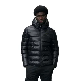 Regular Fit Stroll Blauer giubbotto con cappuccio da uomo in nylon eco Adams 24WBLUC02055-005958 999EI nero