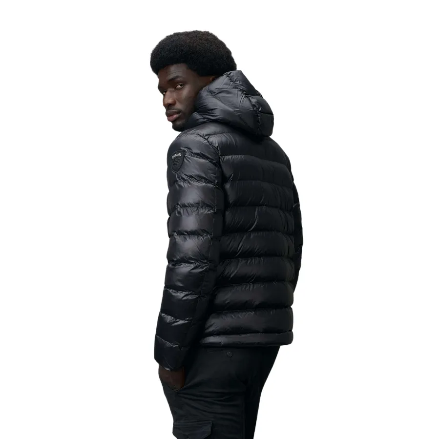 Blauer giubbotto con cappuccio da uomo in nylon eco Adams 24WBLUC02055-005958 999EI nero Organizer