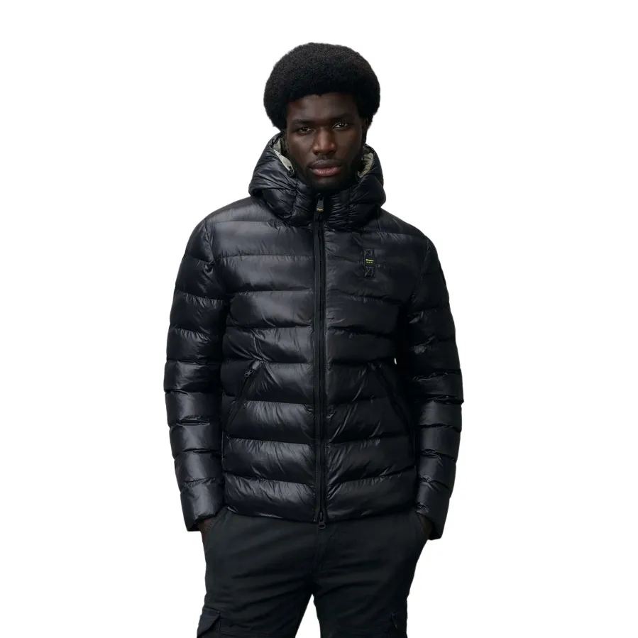 Continue Blauer giubbotto con cappuccio da uomo in nylon eco Adams 24WBLUC02055-005958 999EI nero