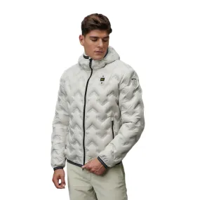 Surprise Blauer piumino con cappuccio da uomo nastrato ad angoli Pier 24WBLUC03125-006952 129 bianco