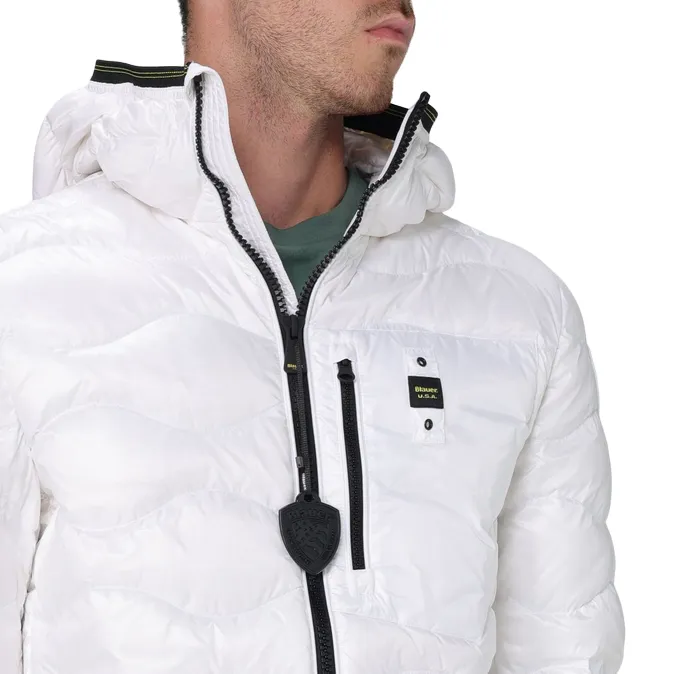 Blauer Piumino da uomo leggero ad onde Wave 24WBLUC0303 006355 100 bianco Reveal