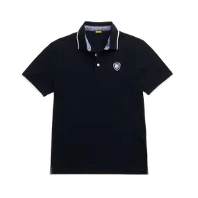 Blauer polo manica corta da uomo con con profilo in contrasto Damon 25SBLUT02310 006817 999 nero AntiFade Technology