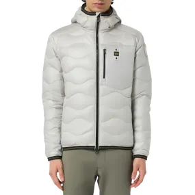 Bronzer Blauer pumino leggero da uomo con cappuccio e cucitura ad onde 25SBLUC03012-006719 933 ghiaccio