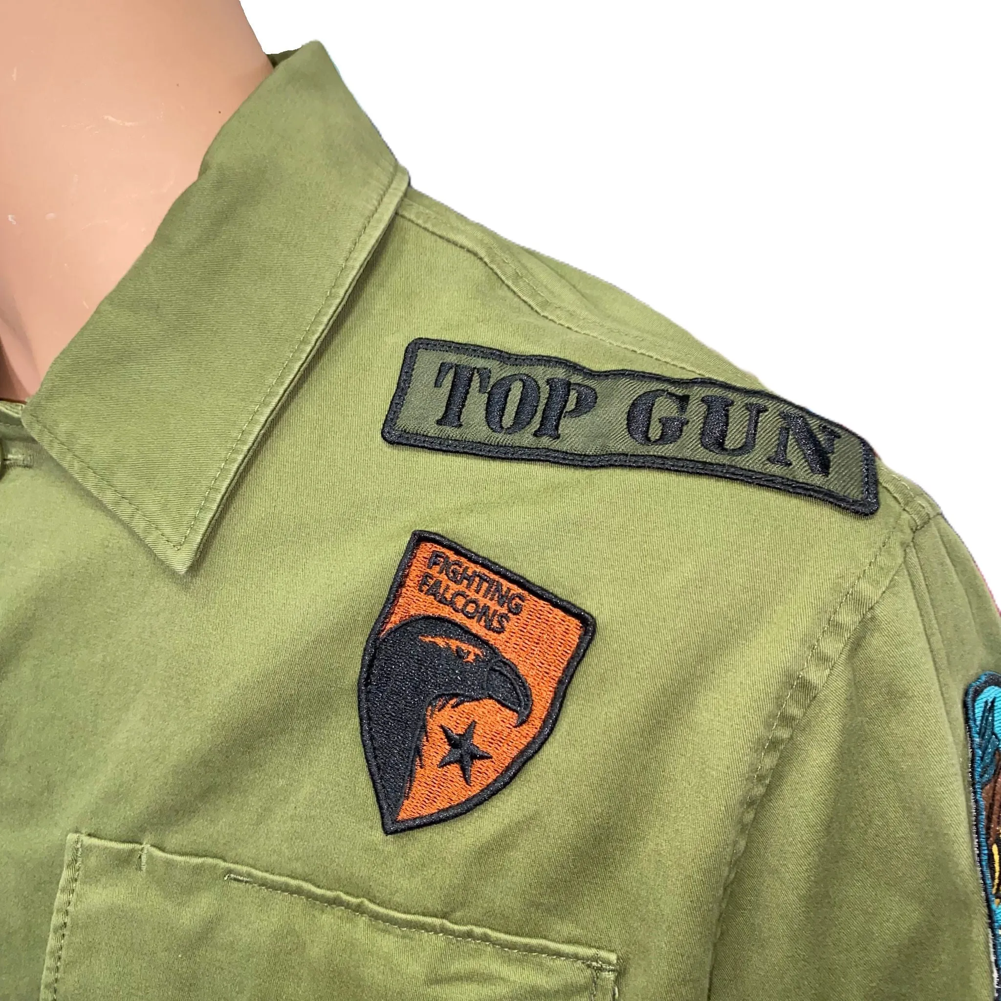Top Gun Camicione Uomo 10452002 146 |  Toppe ricamate - verde Low Profile Fasteners