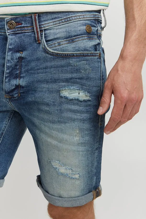 Flexible Waistband Basic Stretch Blend Pantaloncino in denim da uomo 20713670 middle blue