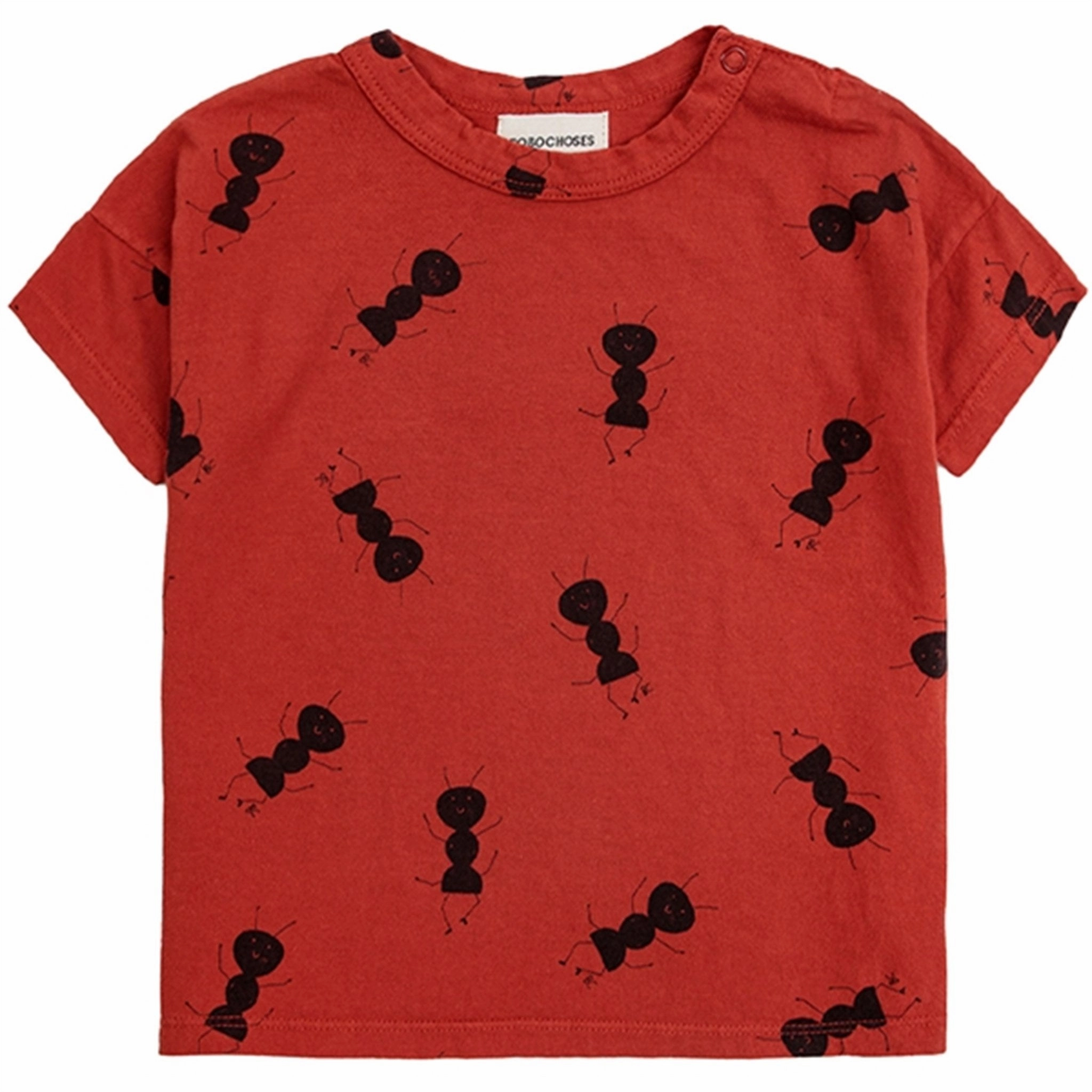 Bobo Choses Baby Ant All Over T-Shirt Burgundy Red Camping attire Timeless Piece