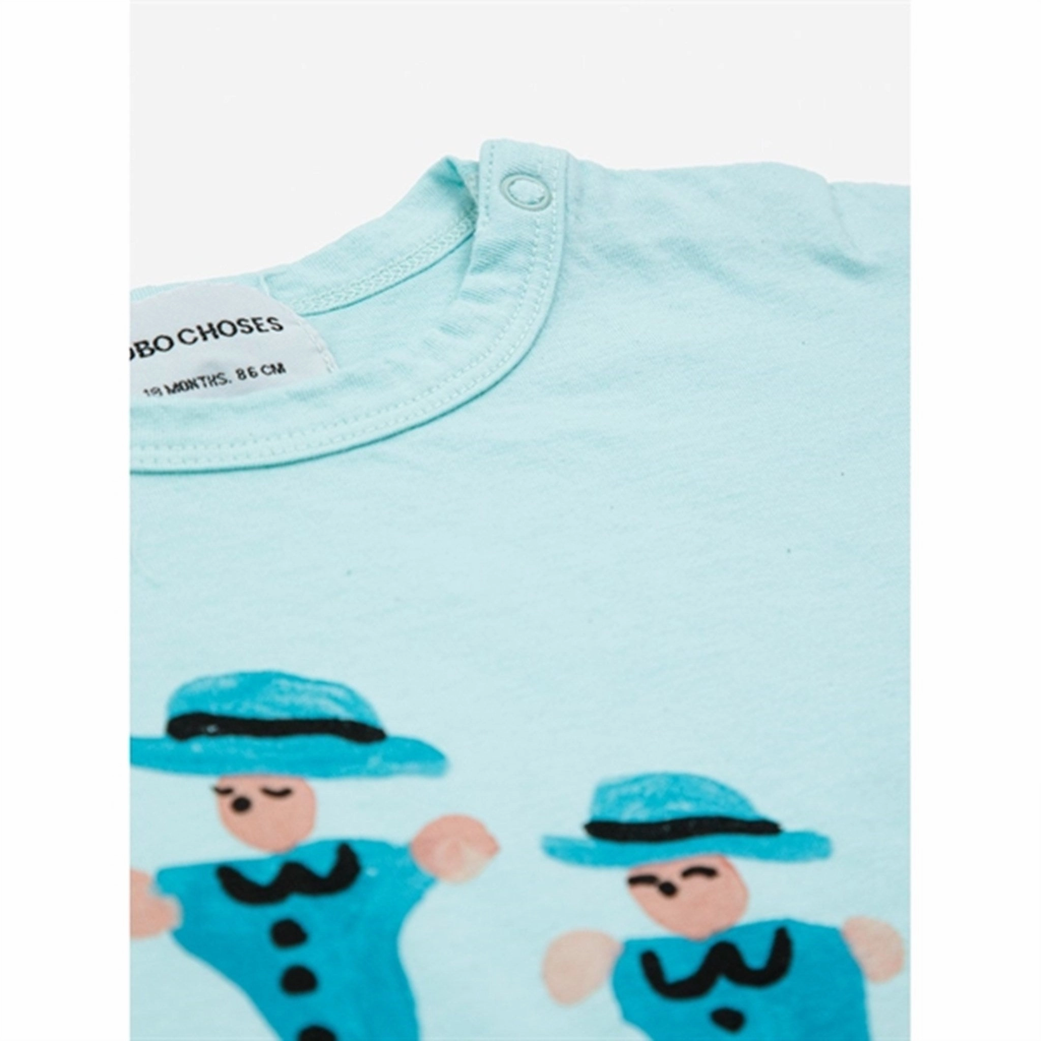 Bobo Choses Baby Dancing Giants T-Shirt Light Blue All-Season Comfort fade resistant color