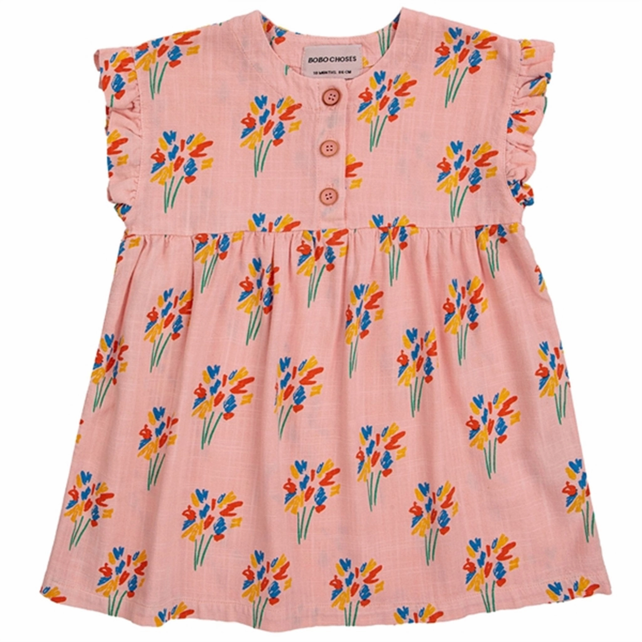 Simple Ease Subtle Elegance Bobo Choses Baby Fireworks All Over Woven Dress Sleeveless Pink