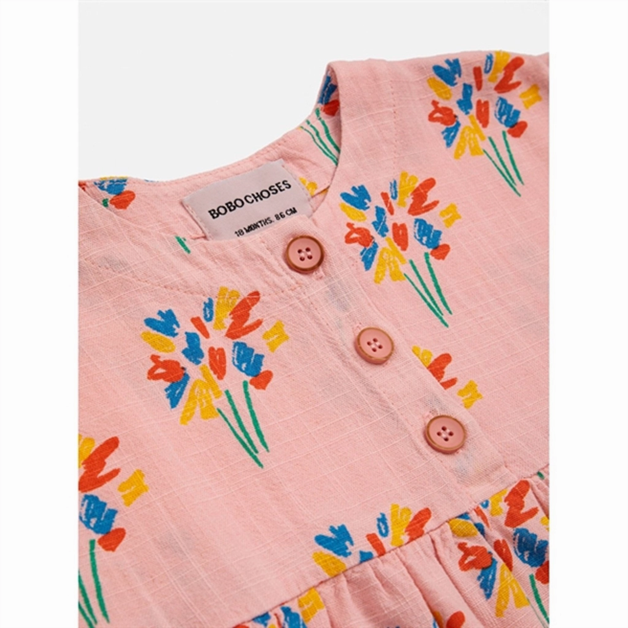Bobo Choses Baby Fireworks All Over Woven Dress Sleeveless Pink Rural Charm