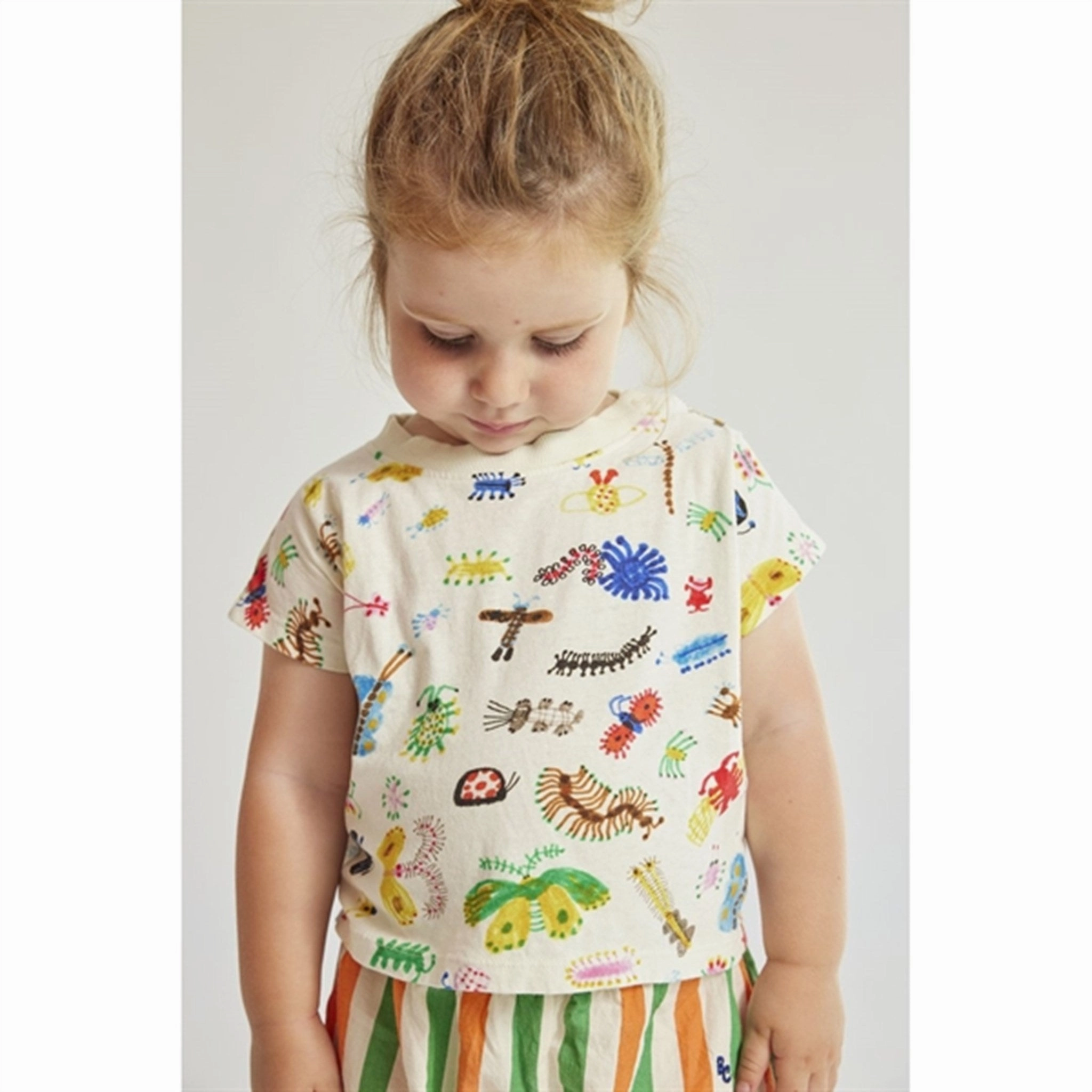 Bobo Choses Baby Funny Insects All Over T-Shirt Offwhite Anti Static Finish Fur combination