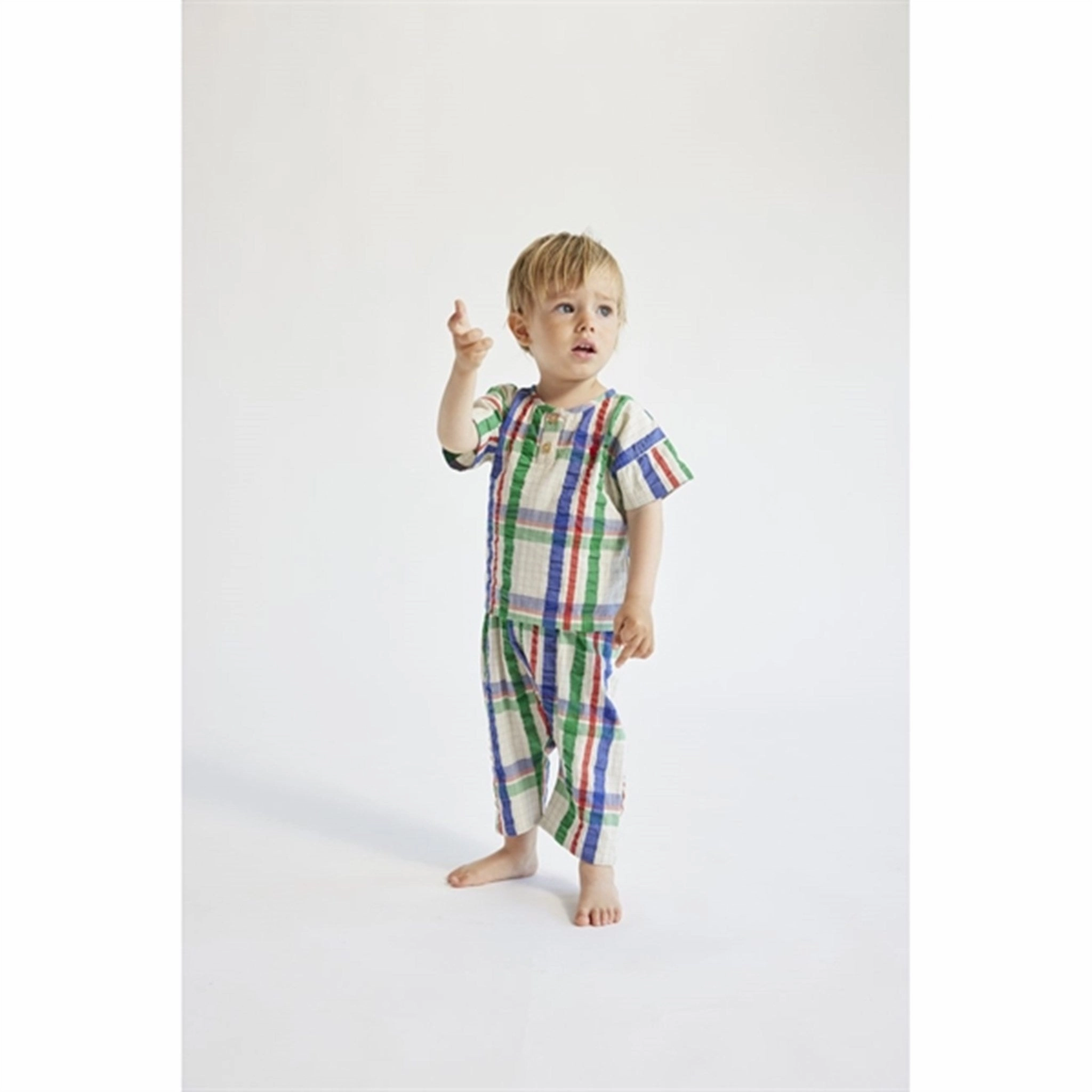 Bobo Choses Baby Madras Checks Woven Shirt Short Sleeve Multicolor Modern Appeal holiday season