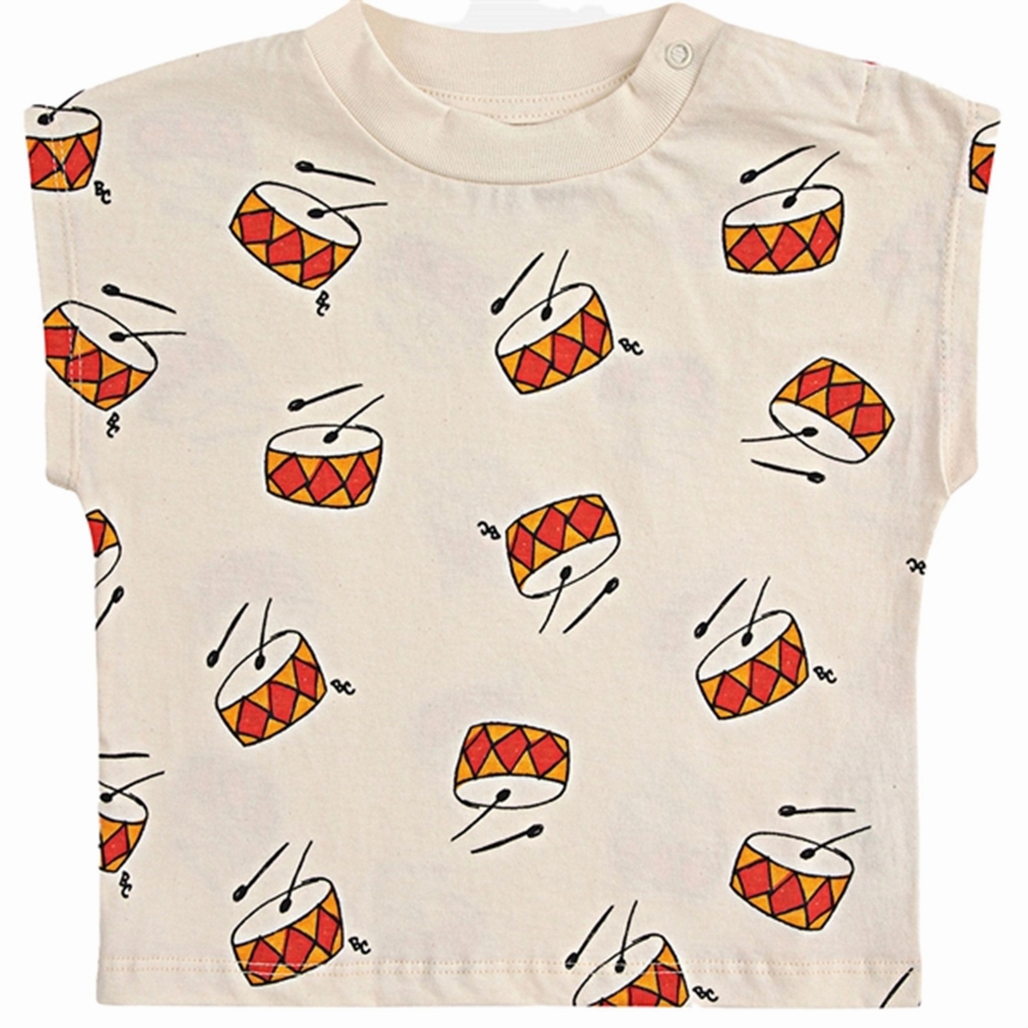 Bobo Choses Baby Play The Drum All Over T-Shirt Offwhite Layered Comfort Everyday Fashion Look