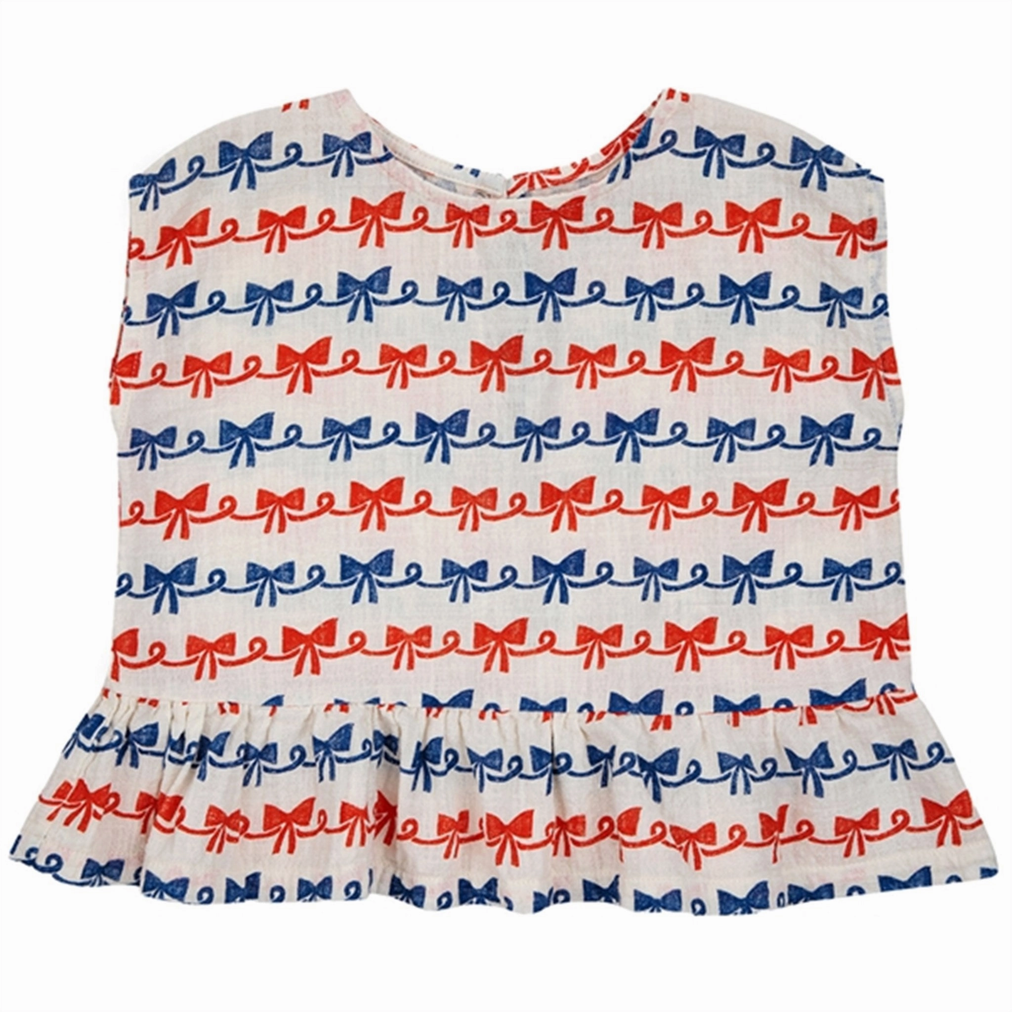 Reversible Design Concept Bobo Choses Baby Ribbon Bow All Over Woven T-shirt Offwhite