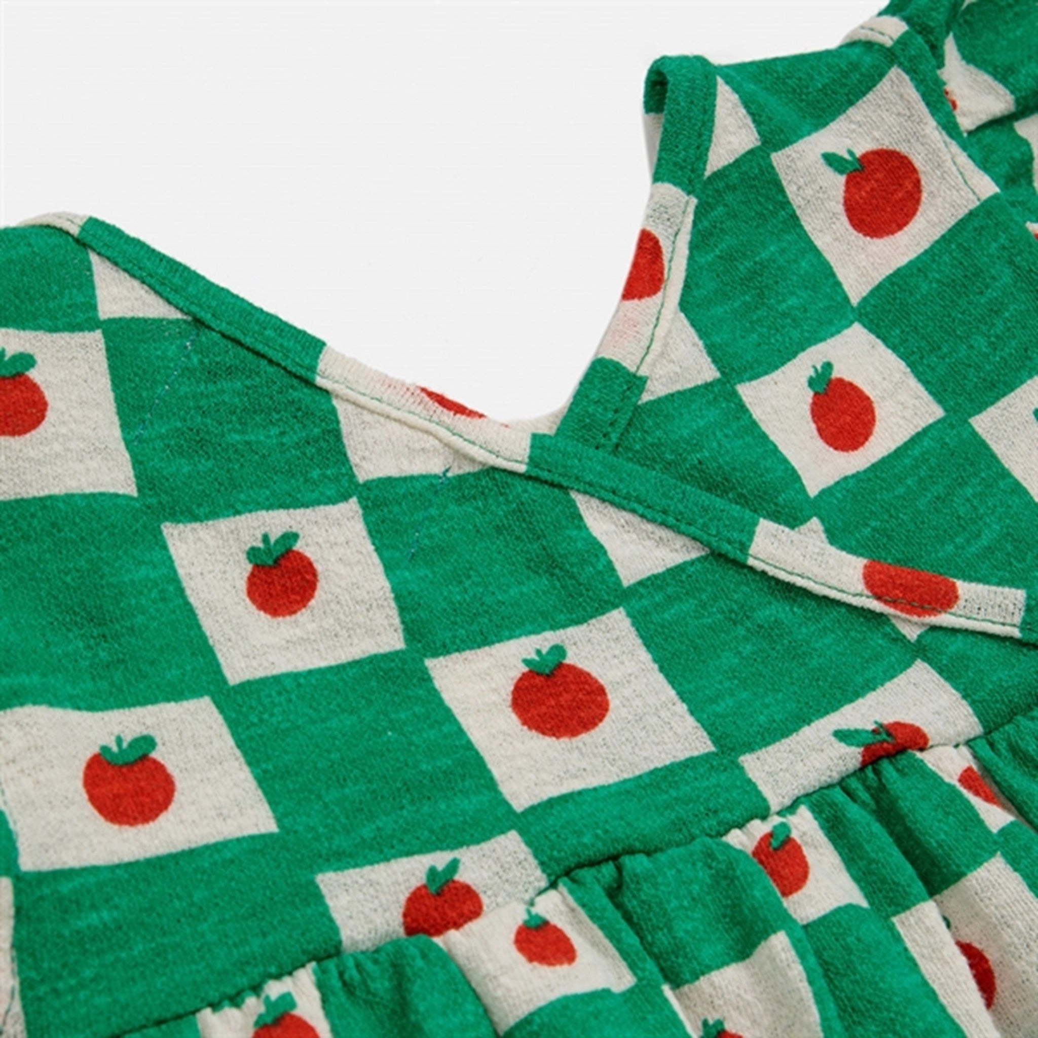 Simple Touch Layered Movement Bobo Choses Baby Tomato All Over Ruffle Dress Sleeveless Offwhite