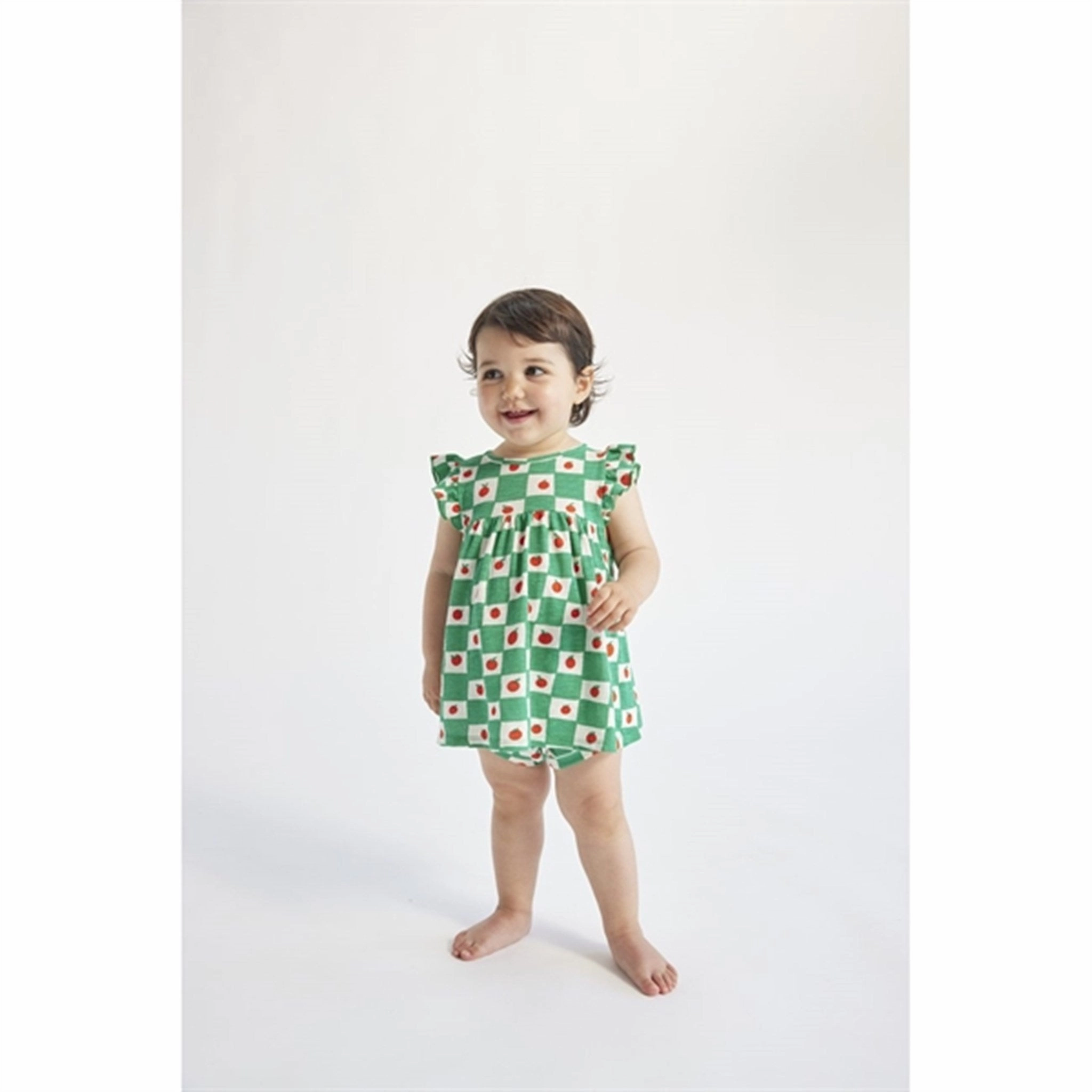 Bobo Choses Baby Tomato All Over Ruffle Dress Sleeveless Offwhite Sophisticated Layers