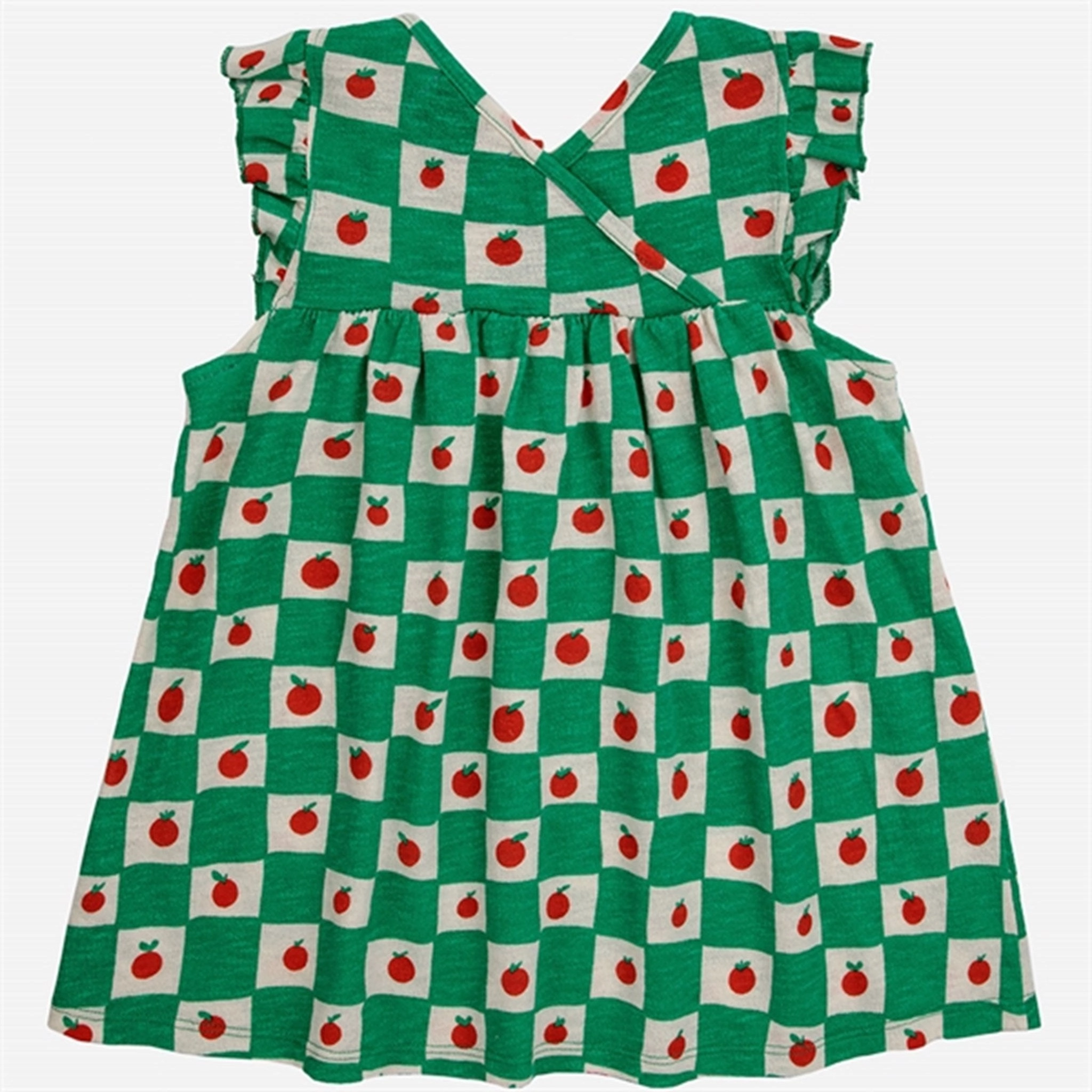 Bobo Choses Baby Tomato All Over Ruffle Dress Sleeveless Offwhite Stain-Resistant Soft and Chic