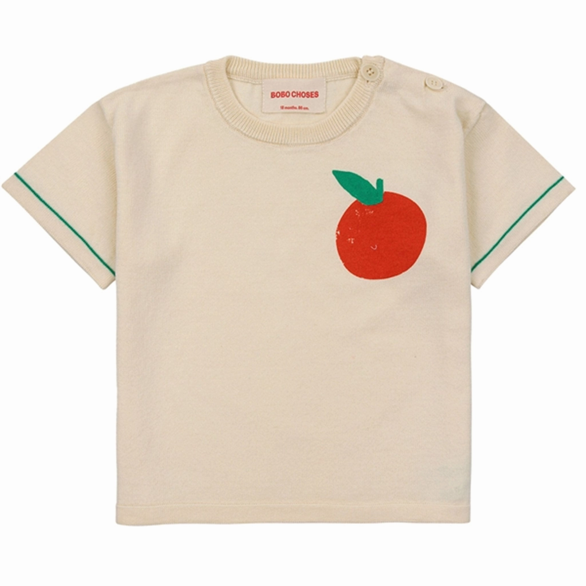 Bobo Choses Baby Tomato Knitted T-Shirt Offwhite long sleeved Light and Fresh
