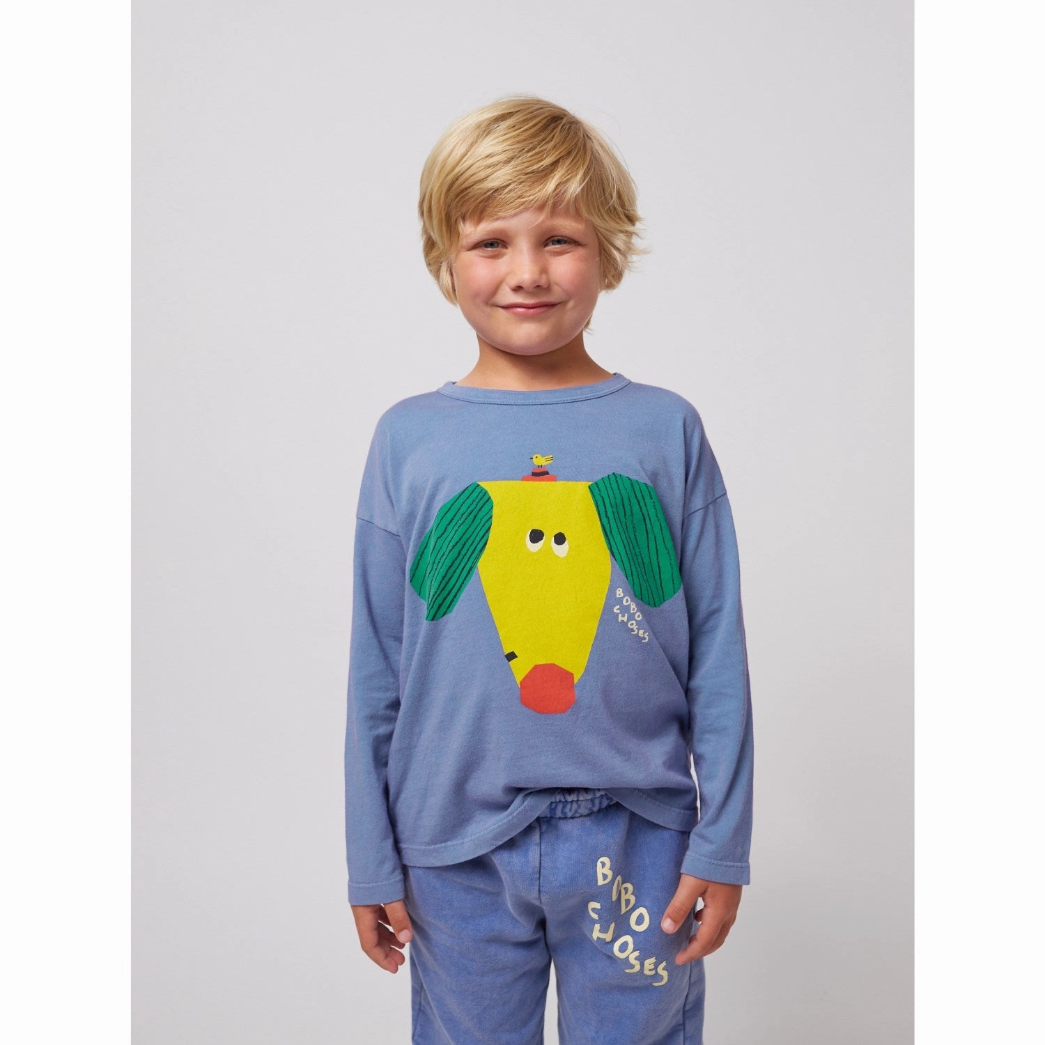 Camouflage Print Bobo Choses Blue Happy Dog Blouse