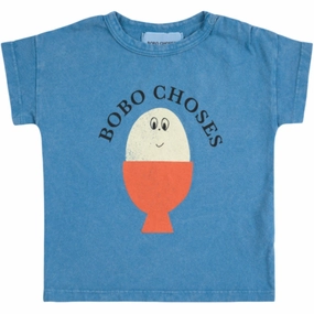 Casual Touch Fresh and Cool Bobo Choses Blue Morning Egg T-Shirt