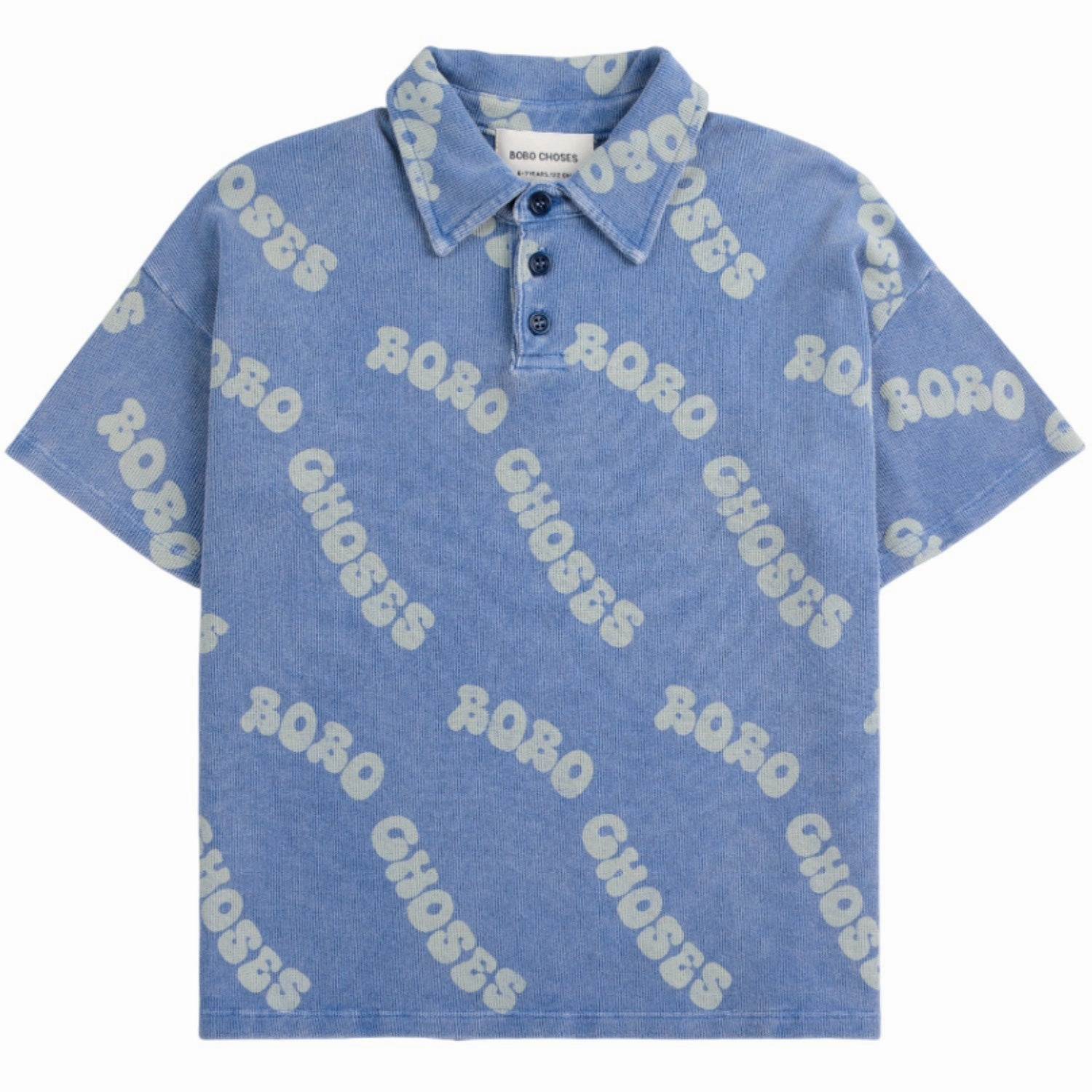 Outdoor Comfort Airflow Ventilation System Bobo Choses Blue Wavy Bobo Choses All Over Waffle Polo Shirt