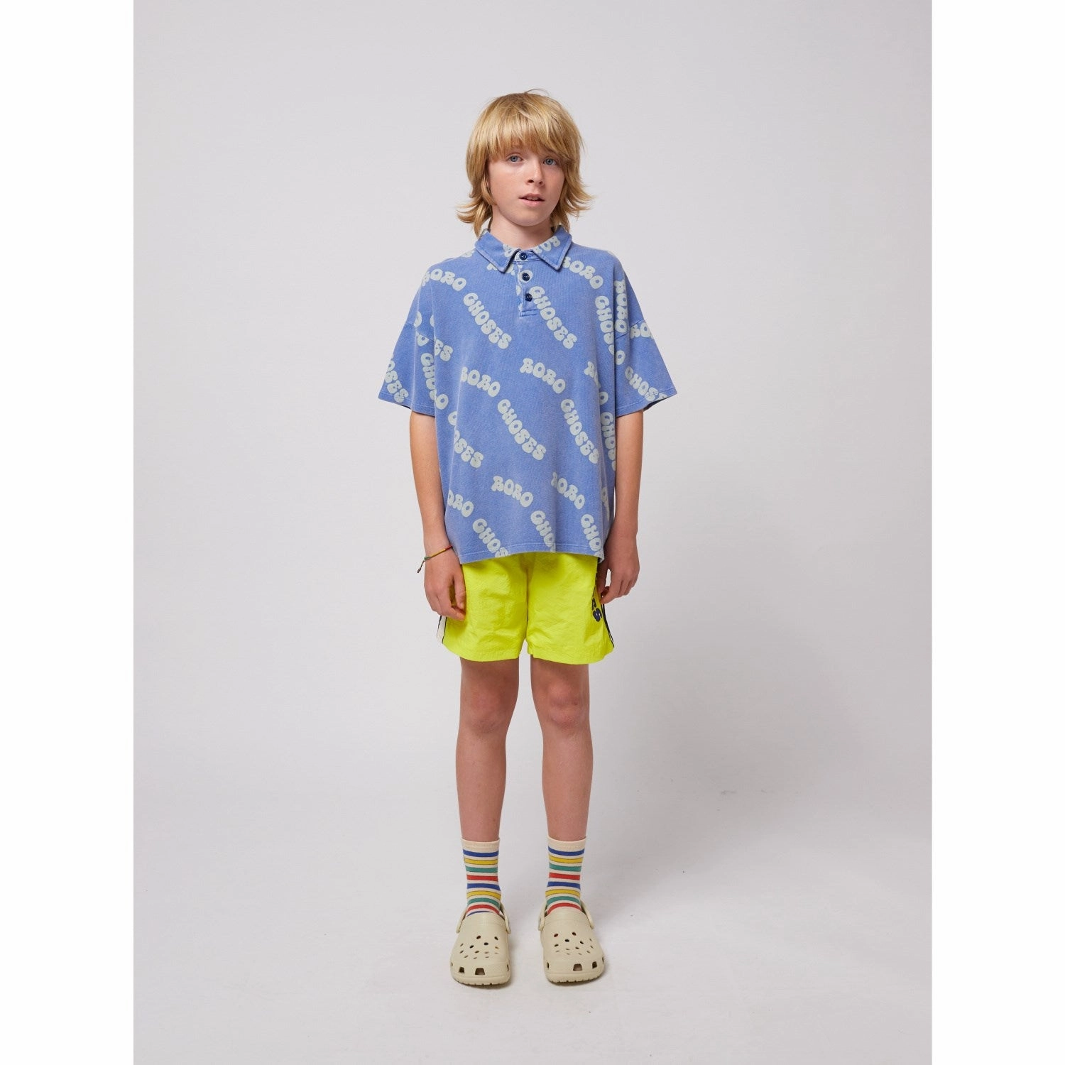 Basic Layering weekday wear Bobo Choses Blue Wavy Bobo Choses All Over Waffle Polo Shirt
