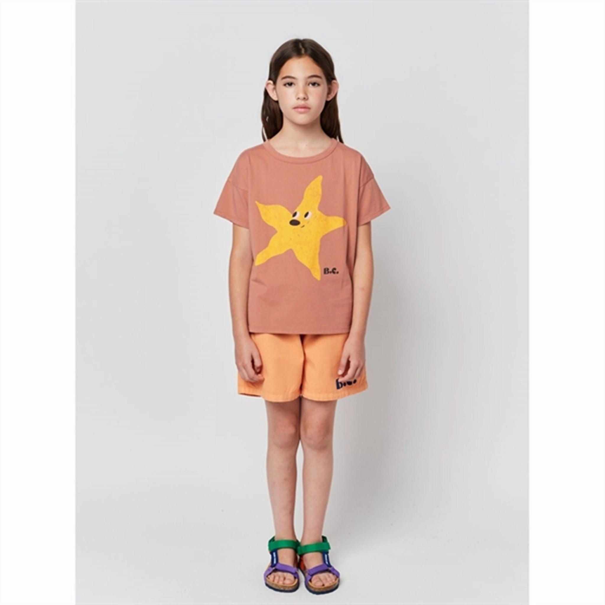 Fade Resistant Dye Chic Smart Bobo Choses Brown Starfish T-Shirt