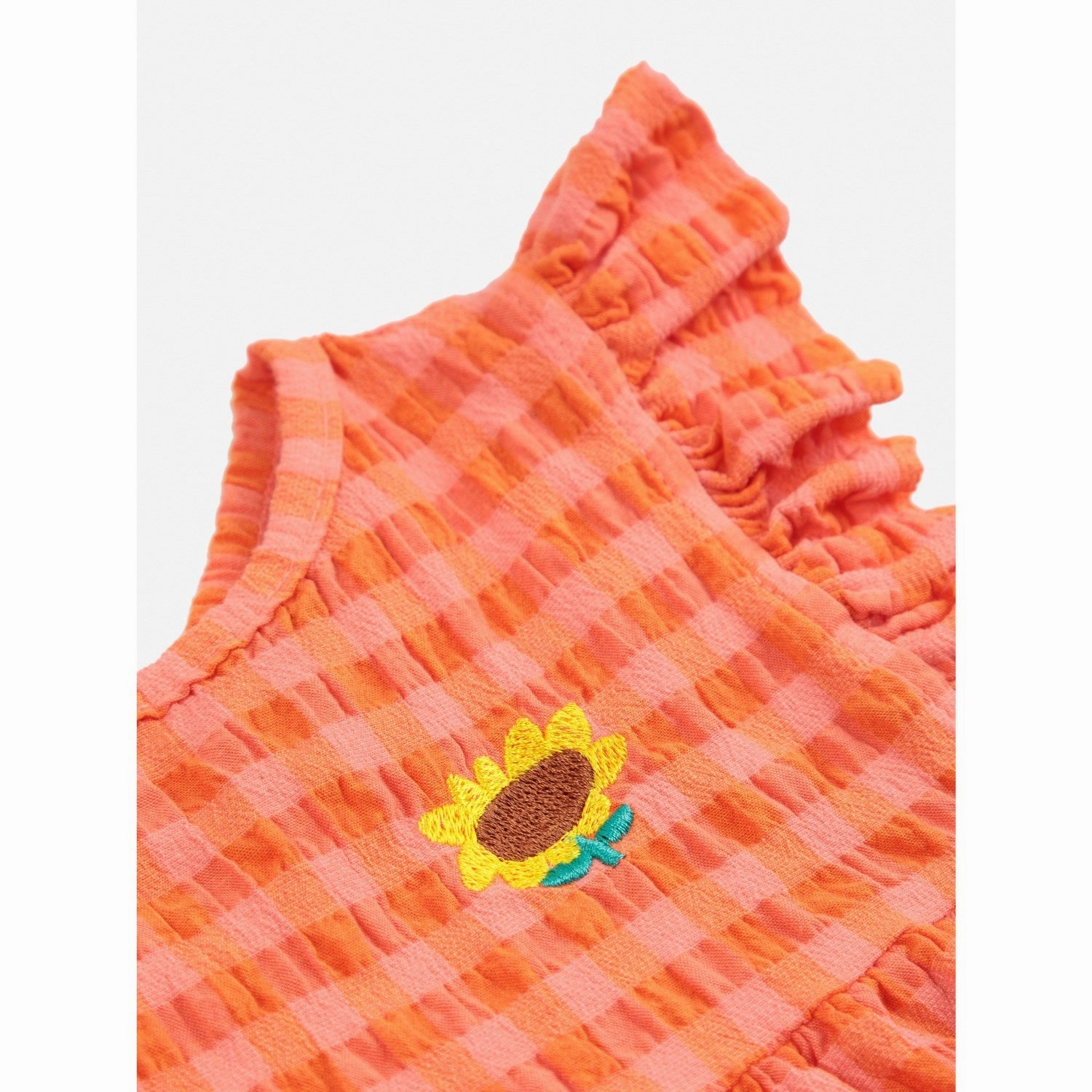 Bobo Choses Coral Pink Vichy Woven Dress Chic Fit Wear