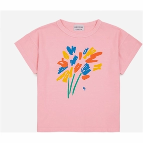 Bobo Choses Fireworks T-Shirt Pink Crew Neck Design