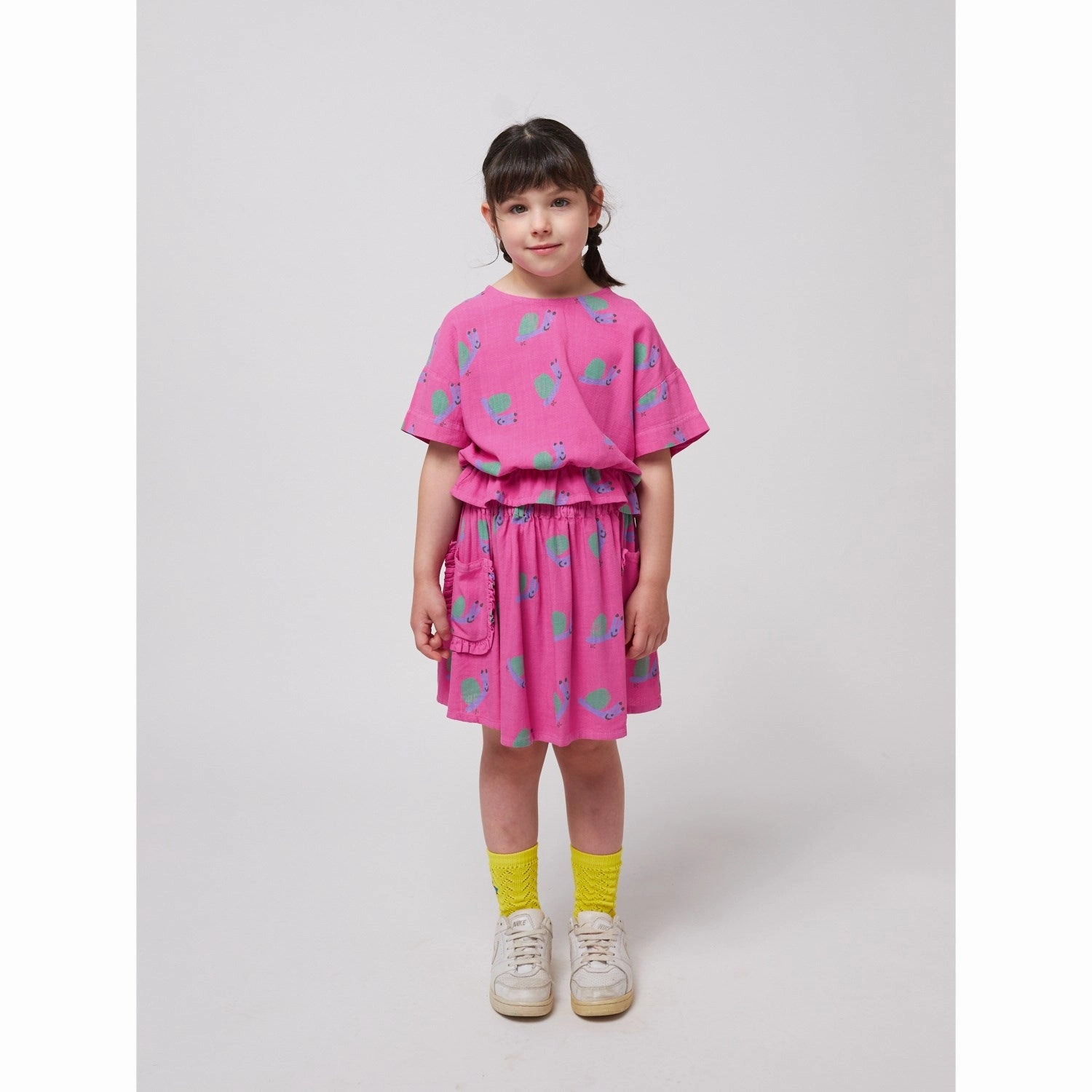 Bobo Choses Fuchsia Funny Snail All Over Woven Blouse Rooftop Bar Professional Look