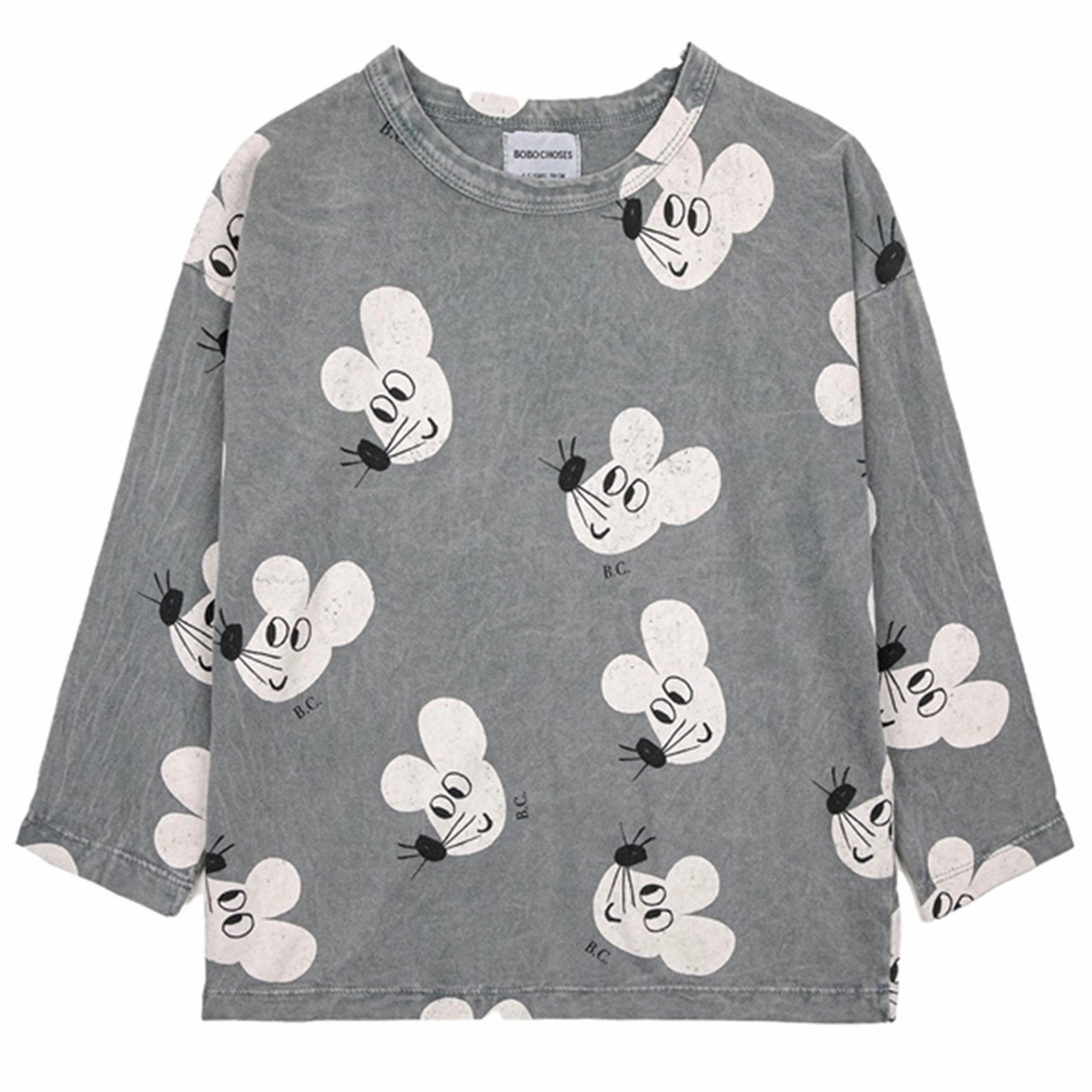 Dynamic Design wrinkle free Bobo Choses Grey Mouse Blouse AOP