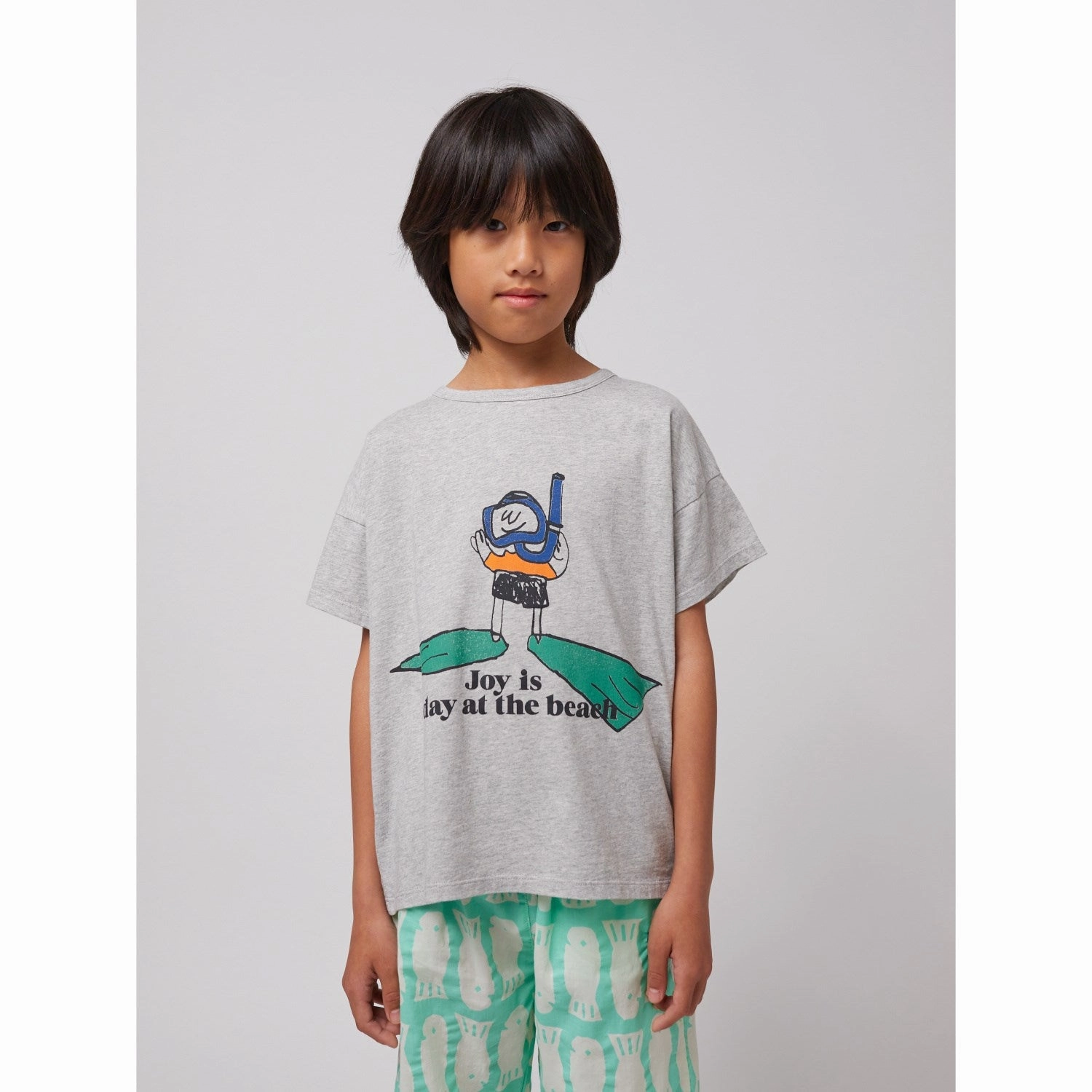 Bobo Choses Heather Grey A Day At The Beach T-Shirt Day-to-Day Comfort