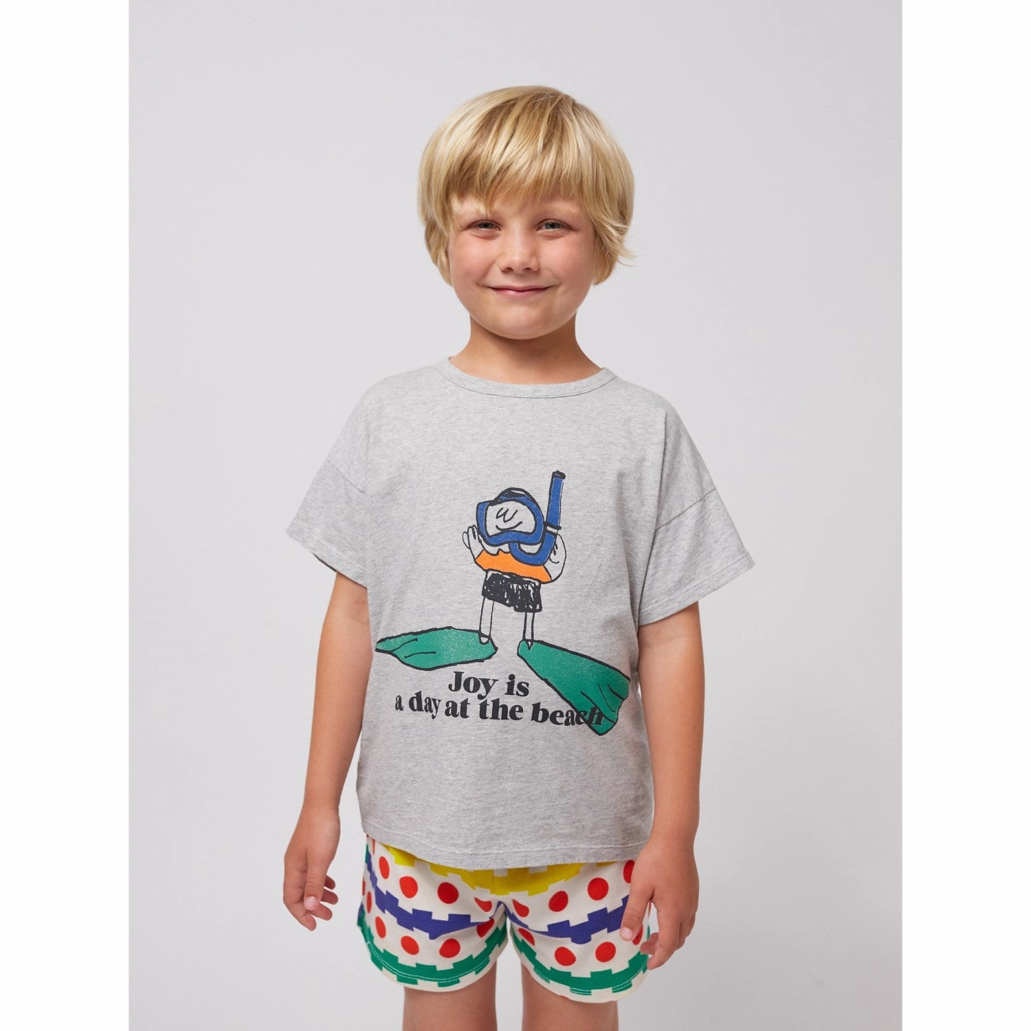 Simple and Light Bold and Comfortable Bobo Choses Heather Grey A Day At The Beach T-Shirt