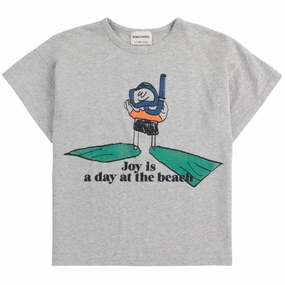 Bobo Choses Heather Grey A Day At The Beach T-Shirt Outdoor Trend Classic Cut