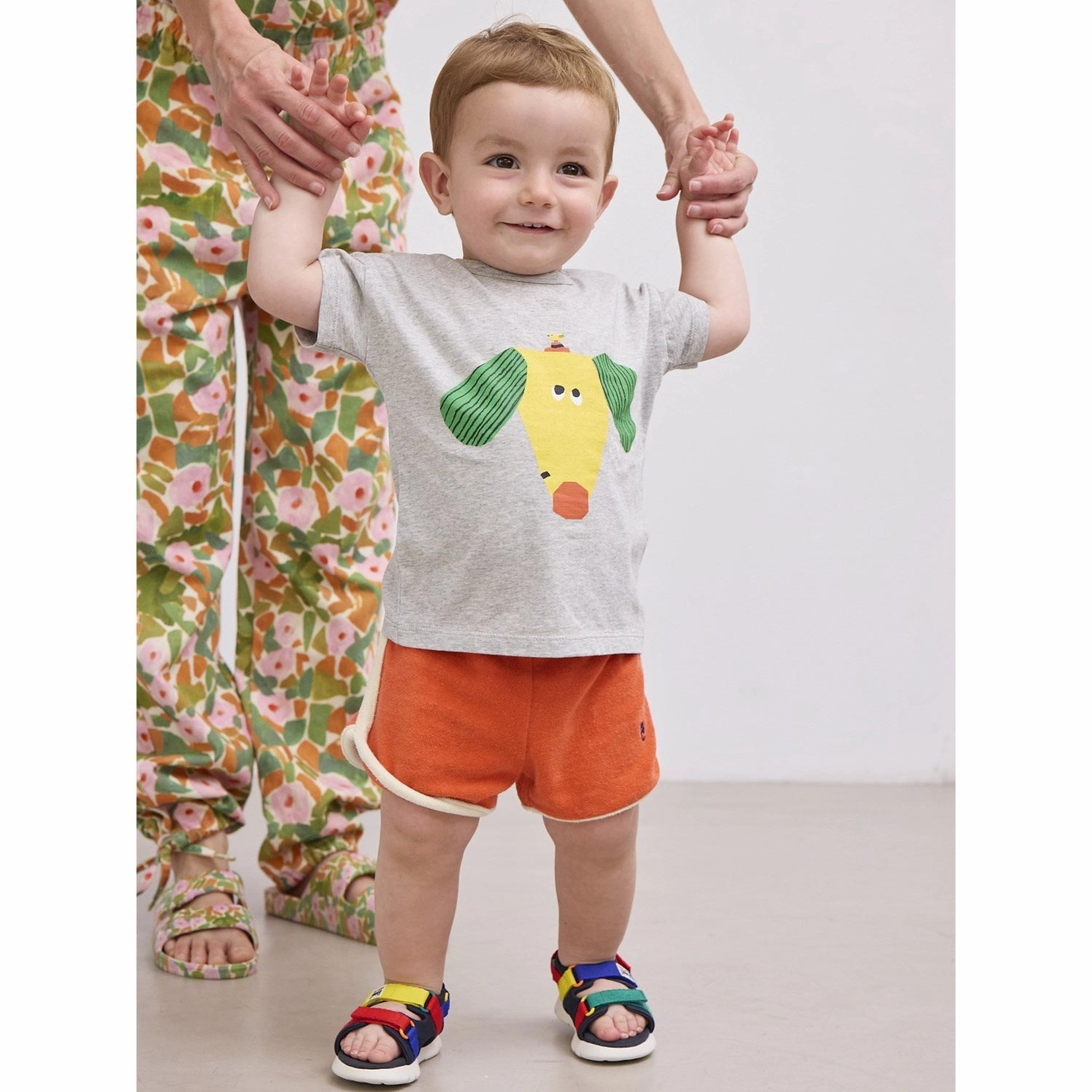 Casual Layering Bobo Choses Heather Grey Happy Dog T-Shirt